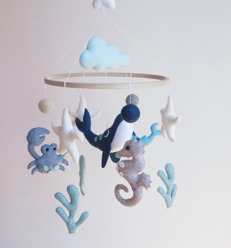 Ocean Baby Crib Mobile Whale Baby Mobile Nautical Mobile Etsy