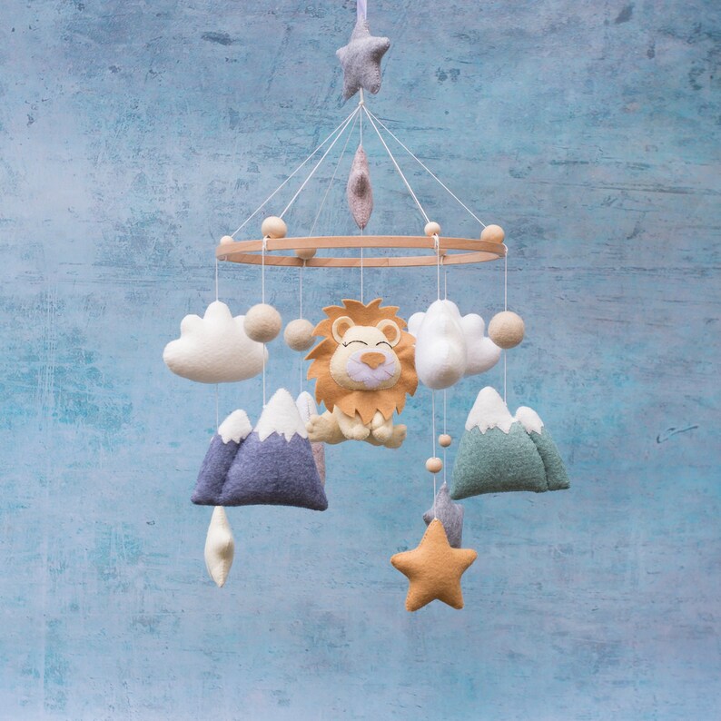 Baby mobile Holz mit niedlichen Löwe Baby mobile Dschungel mit Etsy