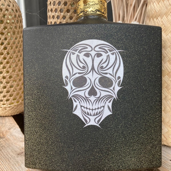 HALLOWEEN-Dekoration Flasche mit Motiv "Totenkopf"