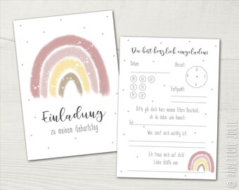 Regenbogen Einladung Etsy