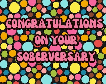 Tarjeta de aniversario de sobriedad: Tarjeta de aniversario de sobriedad hecha a mano