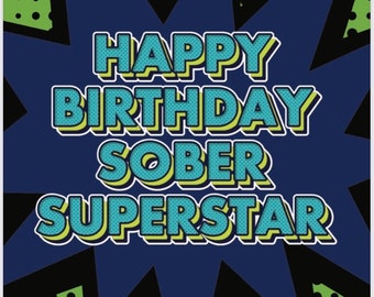 Sober Fish, Sobriety card, Sober card, Sober birthday, Teetotal, Soberversary, Recovery card, Alcohol free, Sober anniversary, Sober