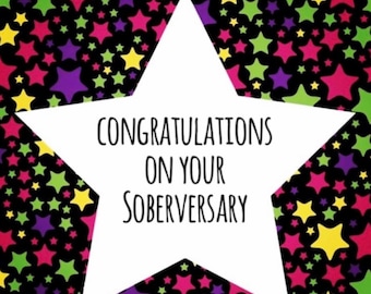 Tarjeta de aniversario de sobriedad: Aniversario de sobriedad hecho a mano