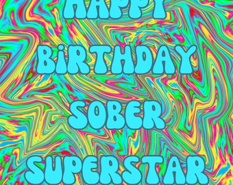 Sober Fish, Sobriety card, Sober card, Sober birthday, Teetotal, Soberversary, Recovery card, Alcohol free, Sober anniversary, Sober