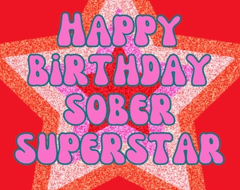 Sober Fish, Sobriety card, Sober card, Sober birthday, Teetotal, Soberversary, Recovery card, Alcohol free, Sober anniversary, Sober