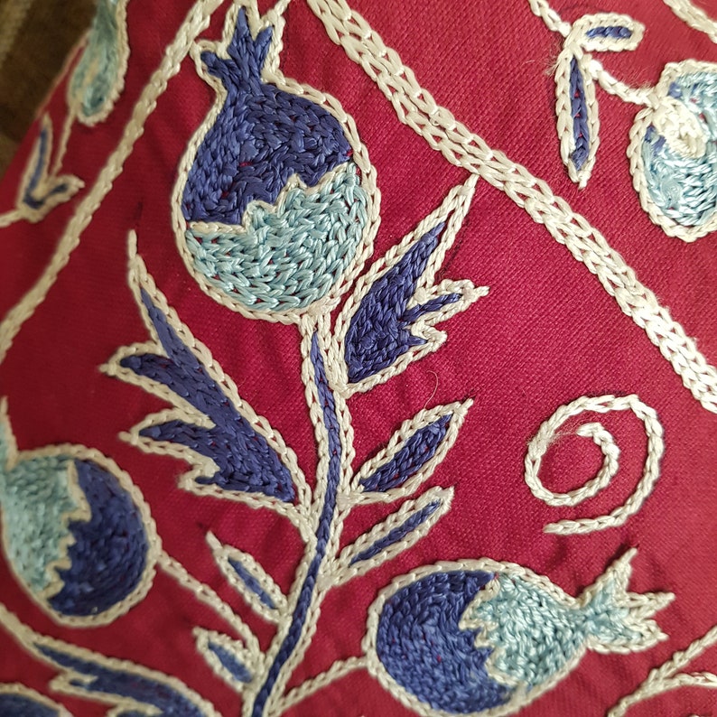 Uzbek purple suzani pillow covers 16x16,ethnic throw blue suzani pillow case,boho cushion cover lumbar,floral blue pillow sham kilim pillow