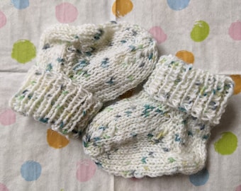 Baby socks - newborn socks white with colorful spots