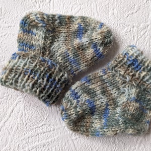 Baby socks - newborn socks beige / light blue