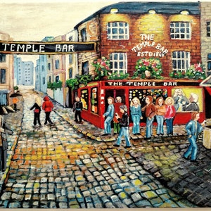 poster paper print signed The Temple Bar painting illustration drawing ukraine city landscape dublin ireland free shipping