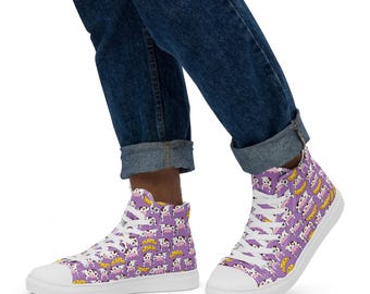 Banana hidden cows Men’s high top canvas shoes
