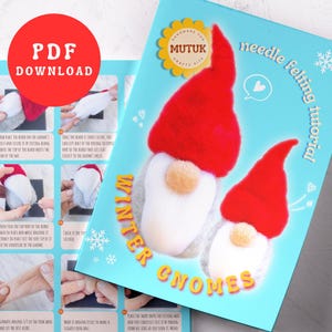 Needle felted gnomes pattern, Nordic gnomes tutorial, felting pattern for Christmas gnomes, DIY holiday elves, Gnome decor, Winter Gnomes