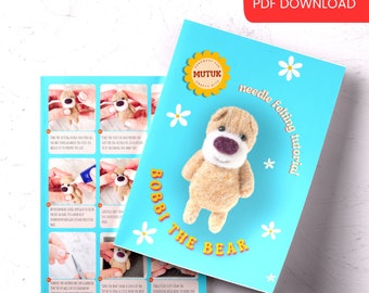 Needle-Felting Teddy Bear pattern, needle felting tutorial, digital download