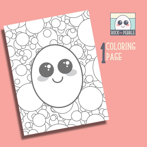 Rock The Pebble Coloring Page Download Simple Adult Kids Etsy