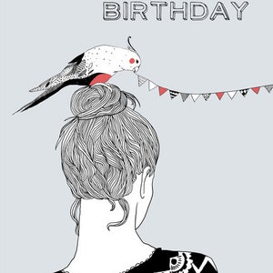 Carte postale "Joyeux anniversaire oiseau" image 2