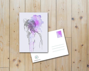 Carte postale « Fille méduse »