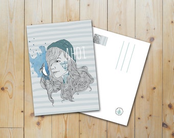 Postcard "Nautical Girl"