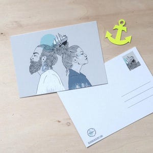 Carte postale « Couple marin »