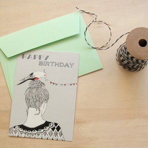 Carte postale "Joyeux anniversaire oiseau" image 1