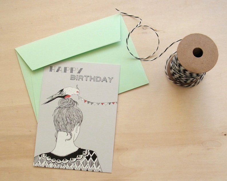 Carte postale "Joyeux anniversaire oiseau" image 1