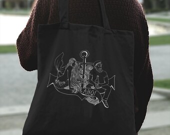 Sac en coton « Ahoy Mermaid » avec longues anses