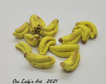 Lot de 20 bananes miniatures en argile au 1/12 : nourriture pour maison de poupée, breloques pour fournitures de bijoux - France Lot de 20 bananes miniatures en argile au 1/12 : nourriture pour maison de poupée, breloques pour fournitures de bijoux - France