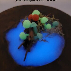 Miniature Glow Resin River Table Circle