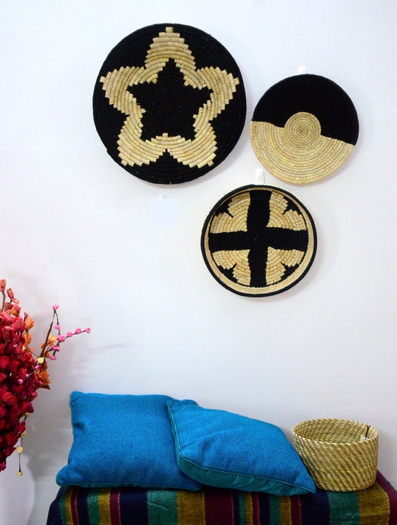 Wall Basket Set Handmade Home Decor made with natural fibre | Etsy