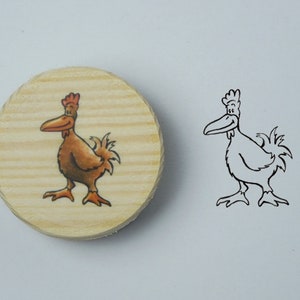 Holzstempel rund Huhn Bild 1