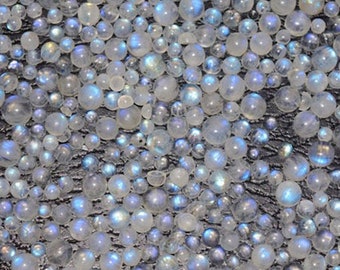 Size 5-9mm Natural White Rainbow Moonstone Smooth Beads 17Inchs Strand AAA Super Flashing Blue Fire Stone Necklaces Round Balls Beads B4