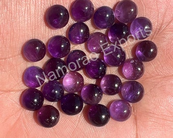 Natürlicher Amethyst Cabochon Edelstein, Rückseite Flach Rund 3, 4, 5, 6, 7, 8, 9, 10, 11, 12, 13, 14, 15, 16, 18, 20 MM