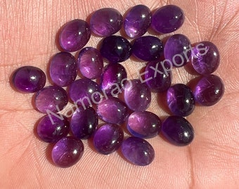 Natürlicher Amethyst Oval Cabochon: Lose Edelstein, Schmuckherstellung (4x6 bis 15 x 20 mm)