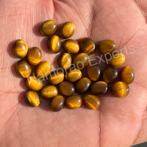 Cabujón de ojo de tigre natural suelto, parte trasera plana ovalada de 3 x 5, 4 x 6, 5 x 7, 6 x 8, 7 x 9, 8 x 10, 10 x 12, 10 x 14, 12 x 16, 13 x 18, 15 x 20 mm