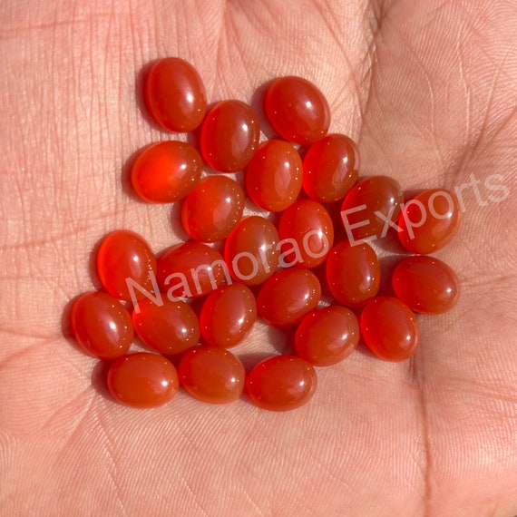 Natural Red Onyx Oval Cabochon: Loose Gemstone, Jewelry Making (4x6 to 15x20 mm)