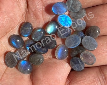 Natural Labradorite Oval Cabochon: Loose Gemstone, Jewelry Making (4x6 to 15x20 mm)