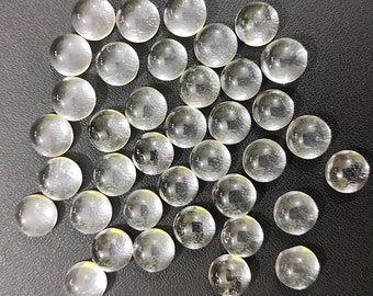 Natural Crystal Quartz Cabochon Loose Gemstone, Back Side Flat Round 3, 4, 5, 6, 7, 8, 9, 10, 11, 12, 13, 14, 15, 16, 18, 20 MM