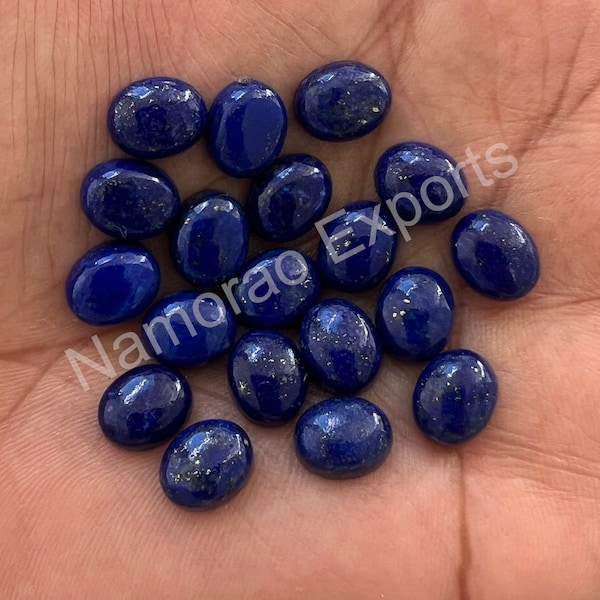 Cabochon en lapis-lazuli naturel, pierre gemme en vrac, dos plat ovale 3x5,4x6,5x7,6x8, 7x9, 8x10, 10x12, 10x14, 12x16, 13x18, 15x20 MM