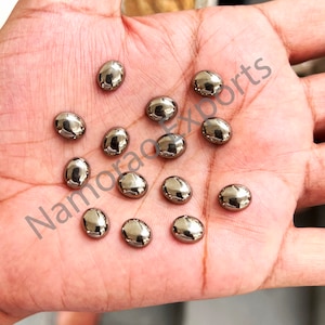 Natural Golden Pyrite Cabochon: Flat Back Loose Gemstone