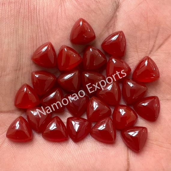 Natural Red Onyx Trillion Cabochon: Jewelry Making Loose Gemstone Size (6-20 mm)