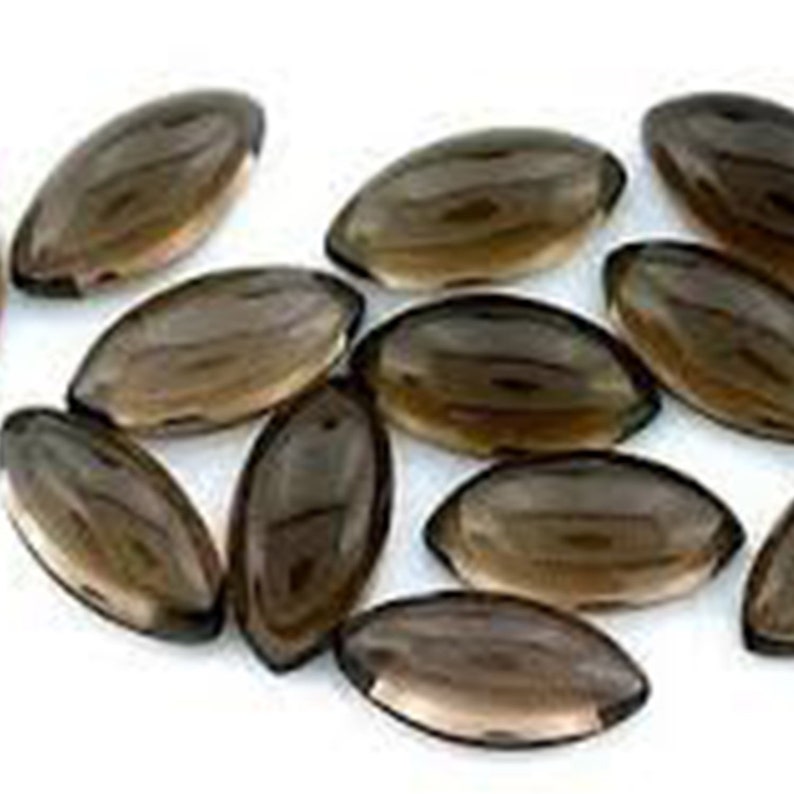 Jewelry Making Gemstone 50 Pieces 5x10 mm Marquise Smoky Quartz Cabochon Loose Gemstone