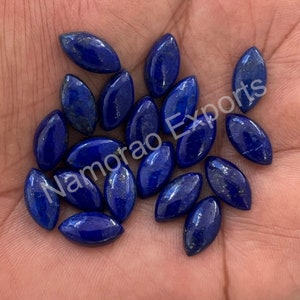 Natural Lapis Lazuli Cabochon Loose Gemstone, Back Side Flat Marquise 4x8, 5x10, 6x12, 7x14, 8x16, 9x18, 10x20 MM