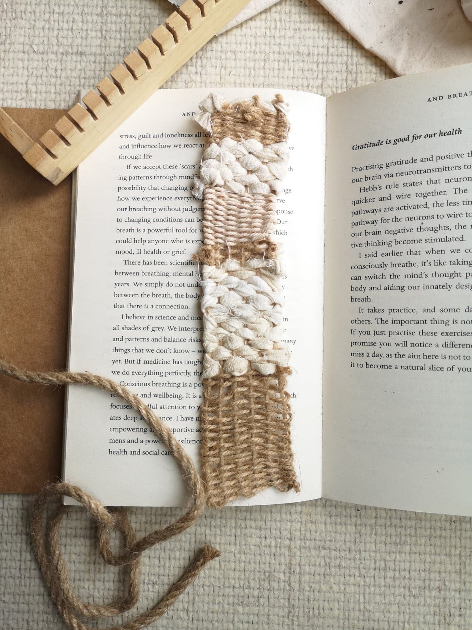 Handmade Woven Organic Bookmark Weave Jute Twine Etsy