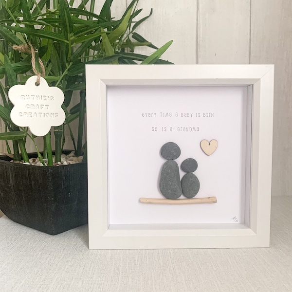 Oma Kieselstein Kunst, neue Oma, Geschenk für Oma, neues Baby Geschenk, Kieselstein Kunst, Großeltern Geschenk