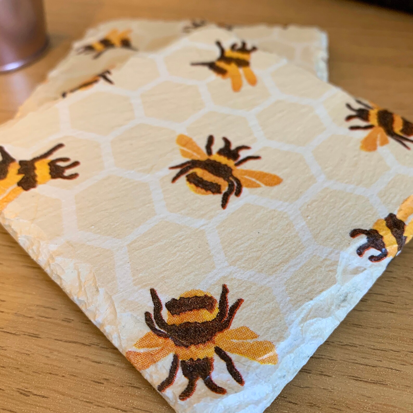 EB Bumblebee Decoupaged Slate Coasters Set of 2 Set of 4 Etsy