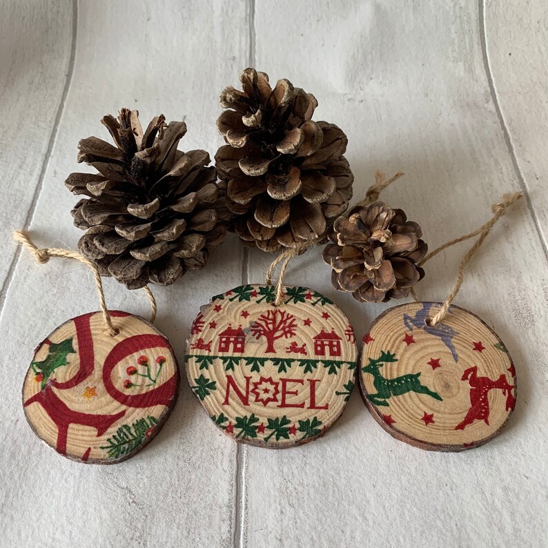 Tree Decoration EB Joy Wooden Log Slice Hanging Decoration Christmas Decoration