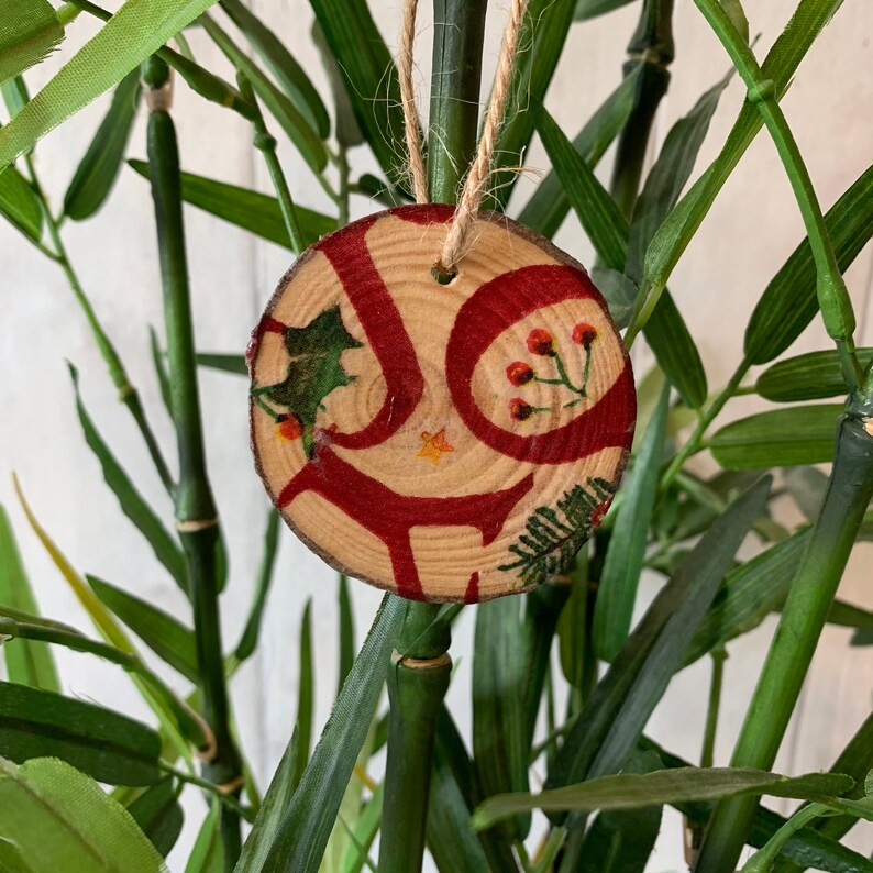 Tree Decoration EB Joy Wooden Log Slice Hanging Decoration Christmas Decoration