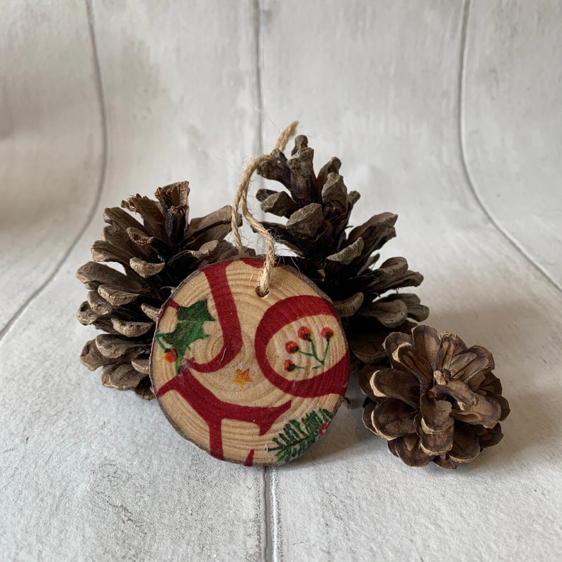 Tree Decoration EB Joy Wooden Log Slice Hanging Decoration Christmas Decoration