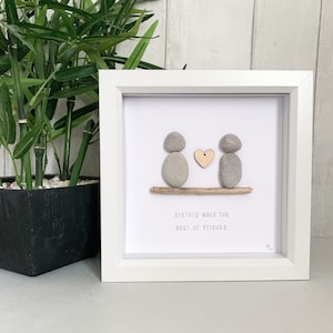 Schwester Kiesel Kunst, Freund Kiesel Kunst, Schwester Geburtstagsgeschenk, personalisierte Kiesel Kunst, Kiesel Bild, beste Schwester, beste Freundin, Kiesel Kunst