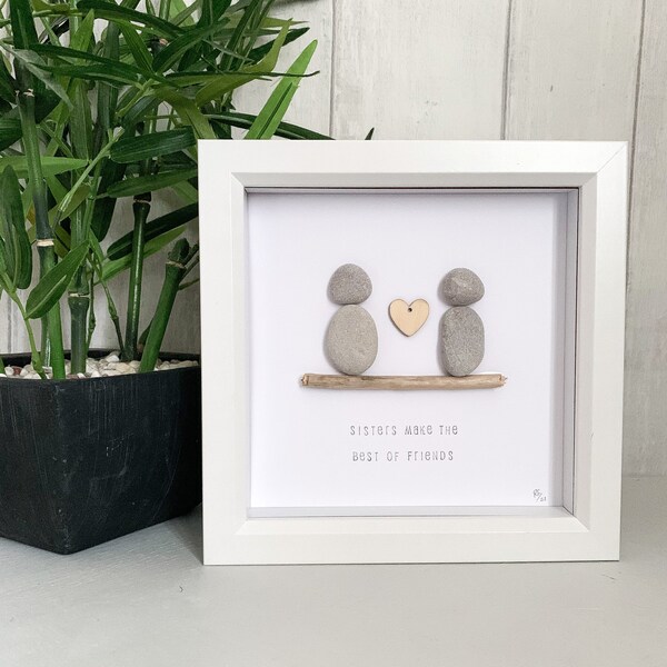 Sister Pebble Art, Friend Pebble Art, Sister Birthday Gift, Personalised Pebble Art, Pebble Picture, Best Sister, Best Friend, Pebble Art