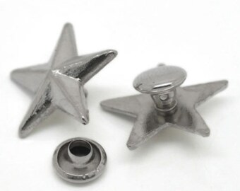 Rivets stars silver 11 mm