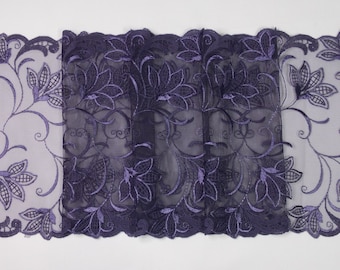 1 meter lace bristle 20 cm wide in metallic purple